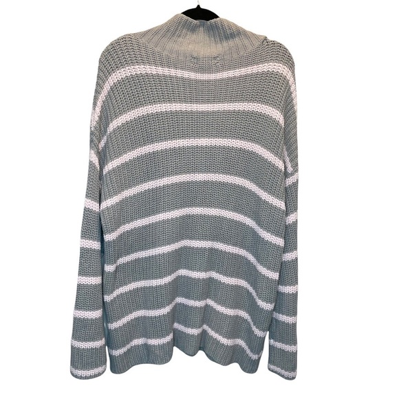 Caslon Shaker Knit Mock Neck Sweater Grey and Pink Stripes XL NWT - Picture 7 of 7
